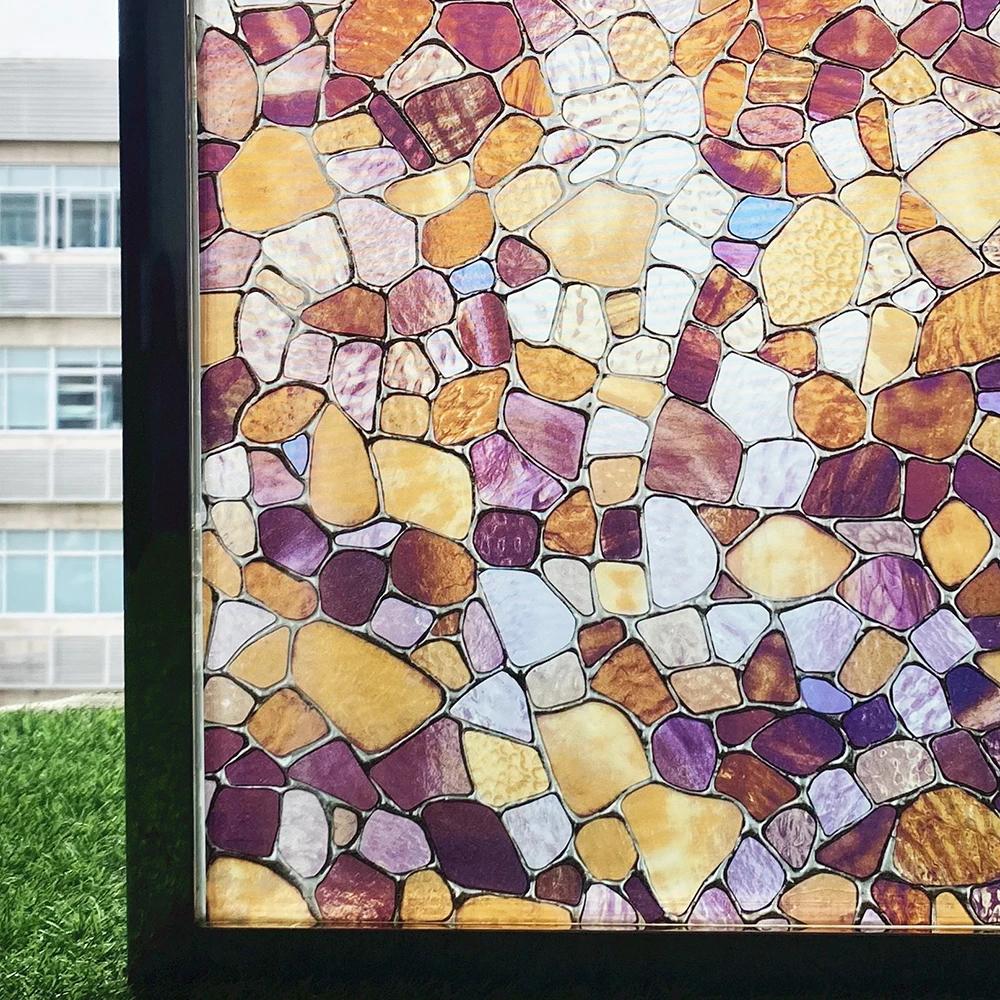 Privacy Film Static Window Clings Vinyl 3D Window Decal Stickers Rainbow Window Film for Glass Door Heat Control Anti UV