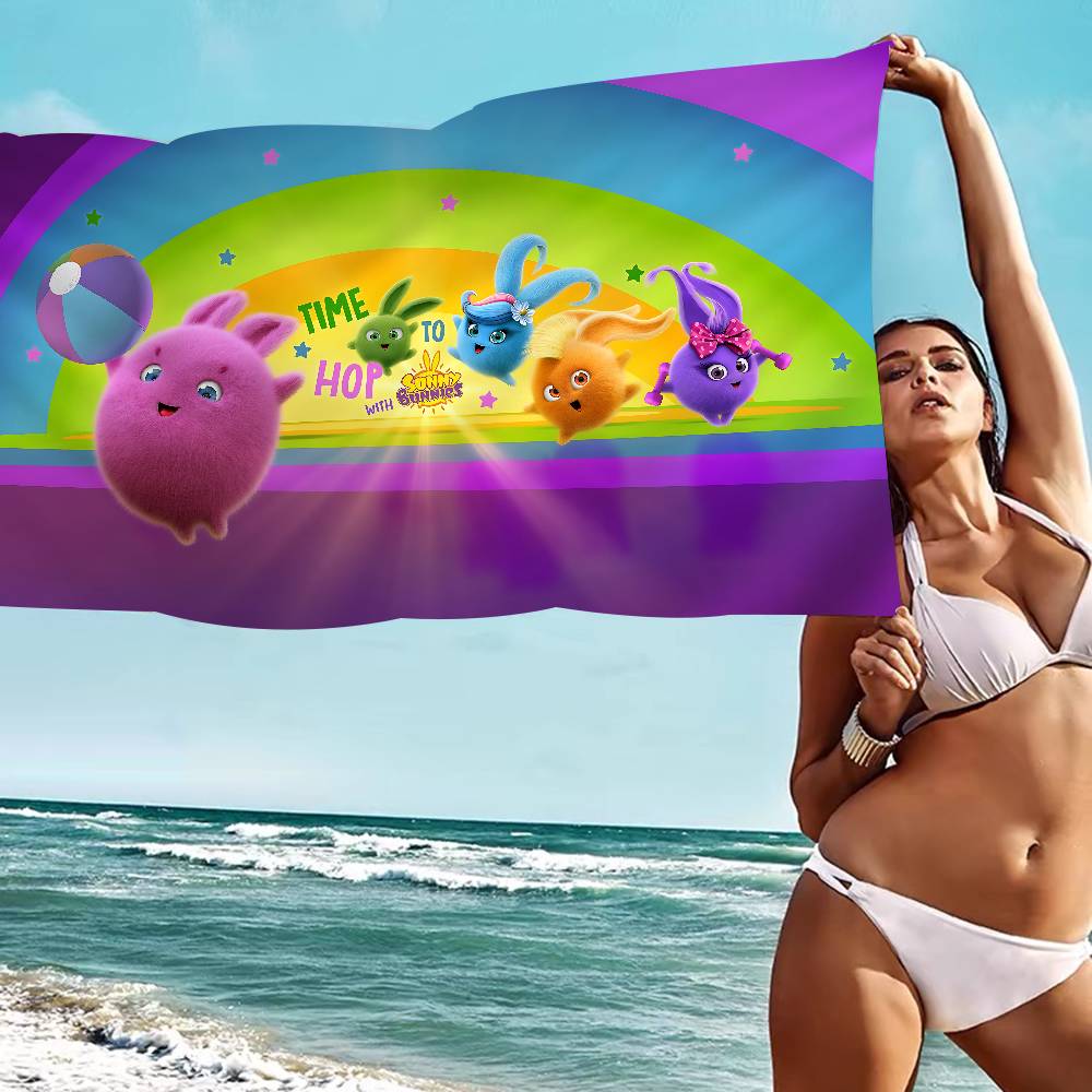 Sunny B-bunnies Anime Beach Swimming Towel Soft Absorbent Washcloth Children's Gifts For Kids Travel Camping Gym
