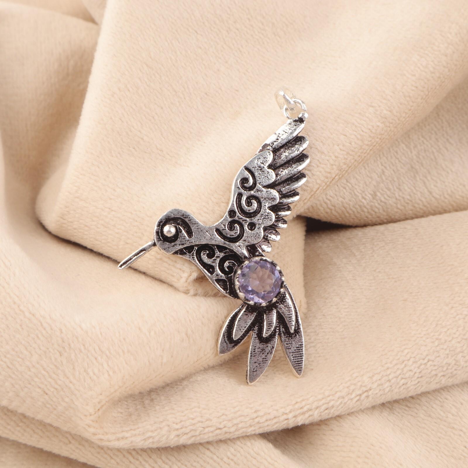 

Круглый камень иолит 925 стерлинговое серебро ювелирный кулон 1,8 для подарка на день рождения CP-20-8