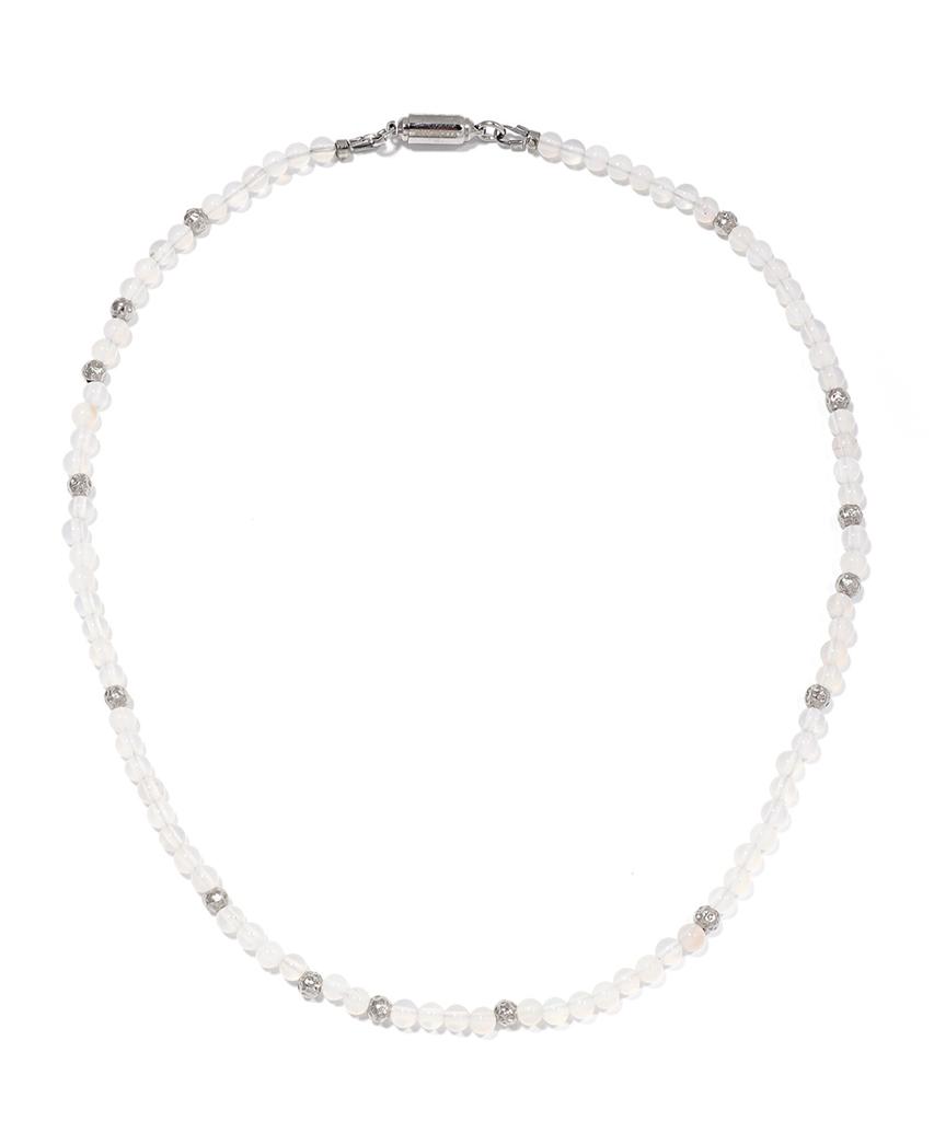 Polalita Selenite Antique Ball Point Necklace (Plt-Nl-102_Wt)
