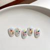 3D Einfache Linien Farbe Kugel Dekorative Nagelsticker, Niedliche Bunte Runde Selbstklebende Nagelsticker und Abziehbilder
