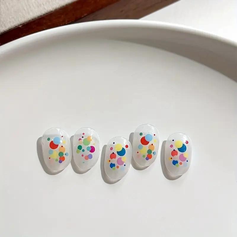 3D Simple Line Color Ball Decorative Nail Stickers, Cute Colorful Round Self-Adhesive Nail Stickers and Decals