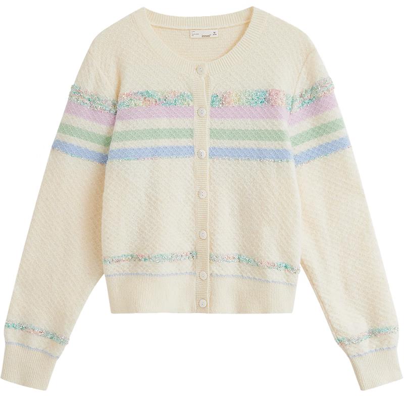 

Кардиган Inman Gentle Style в полоску с мерцающим трикотажем M