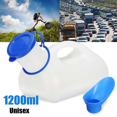 Bottiglia di aiuto per toilette per orinatoio portatile unisex da 1200 ml per viaggiare in campeggio all'aperto + adattatore femminile