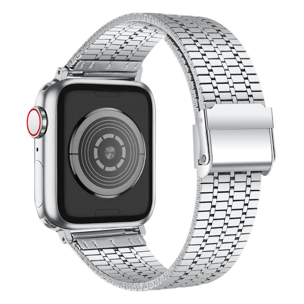 Pasek do zegarka Apple Watch Series 40 mm 42 mm 44 mm 38 mm Luksusowy pasek do zegarka ze stali nierdzewnej do zegarka iWatch Ultra 9 8 7 6 5 4 3 2 1 SE Pasek ze składanym zapięciem 49 mm