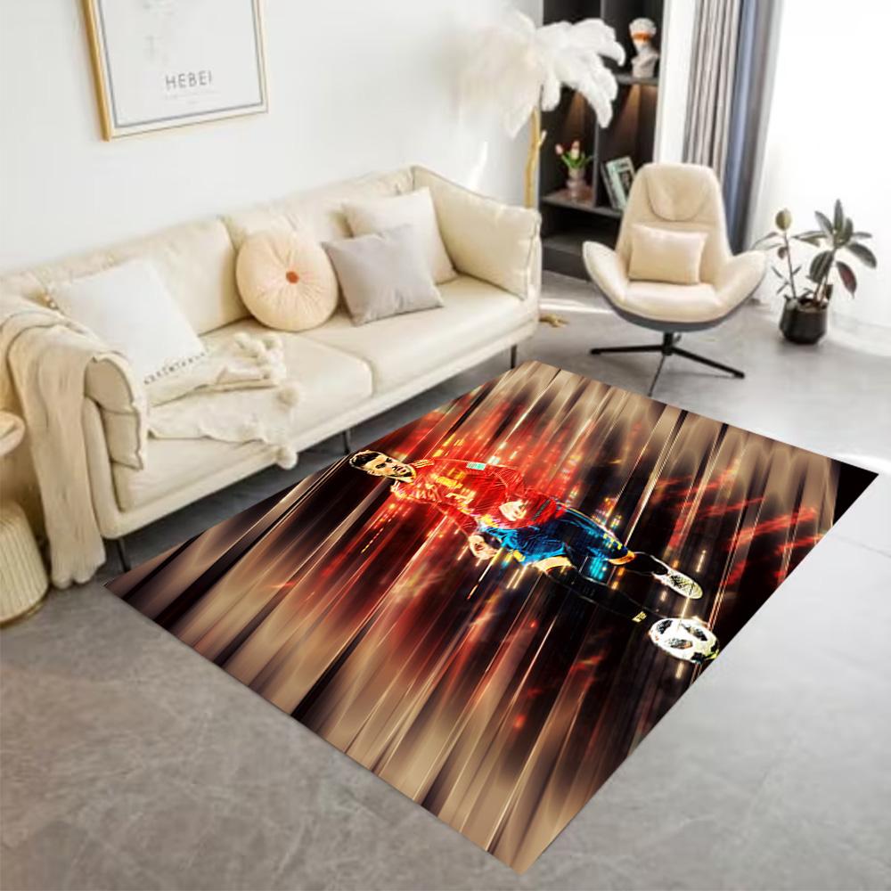 Football Player Action Area Rug Design for Study room Entryway Dining Room Balcony Antislip Carpet Decorate Offices Best for Christmas