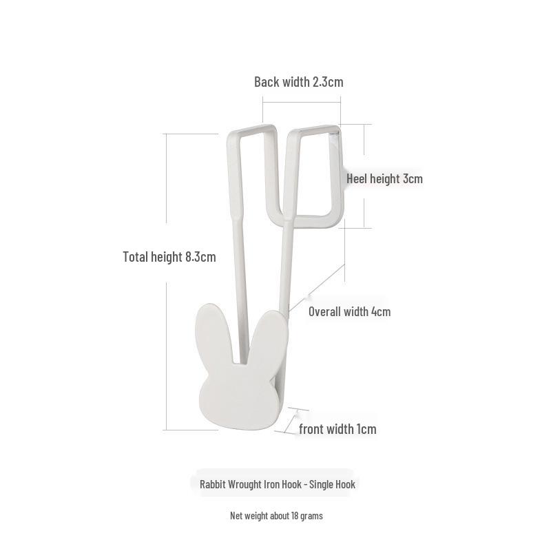 Cat-Shaped Wrought Iron Over-the-Door Hook - Nail-Free, Adhesive-Free 