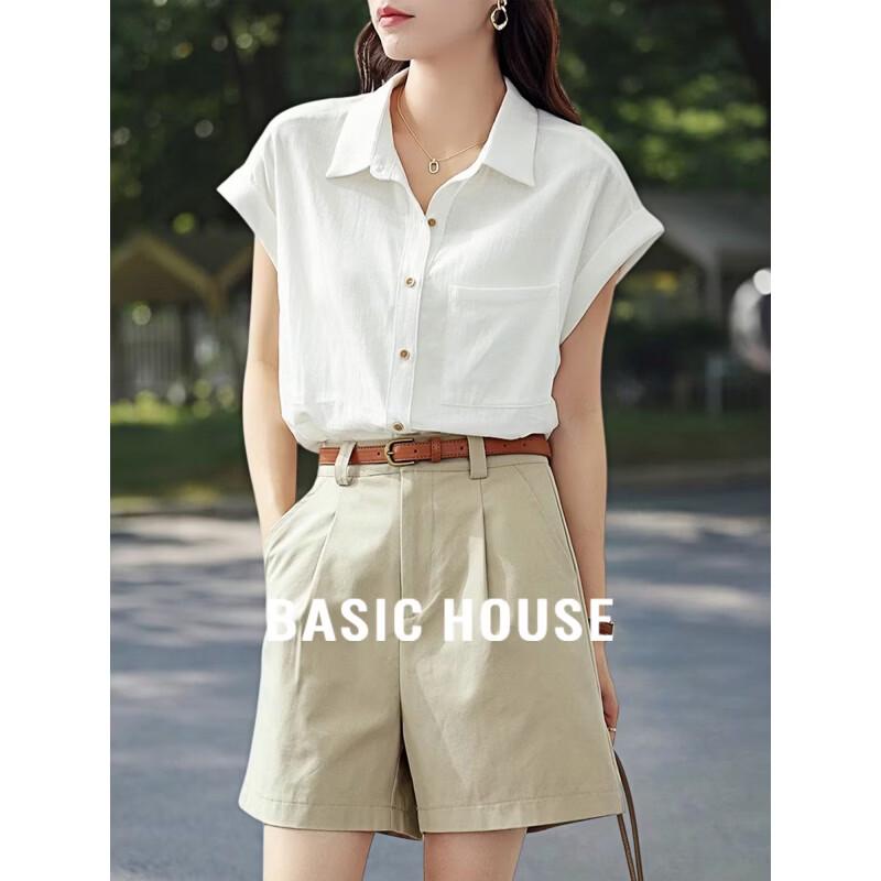 

Basic House Women s French Commuter Short Sleeve Blouse L