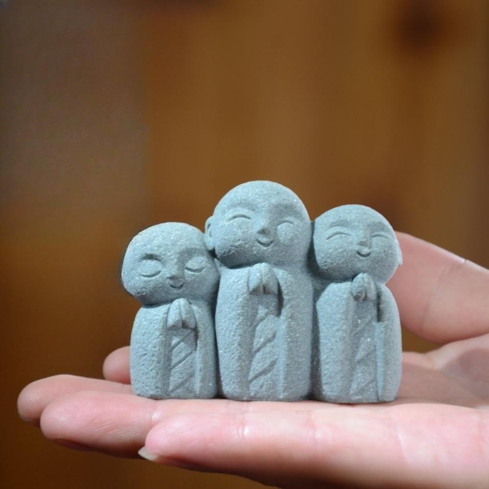 Statues de Bouddha Mignonnes Petites Sculptures de Bouddha Jizo Figurines Zen Ornements de Jardin Bouddhas Jizo Mini Statue de Bouddha Japonais
