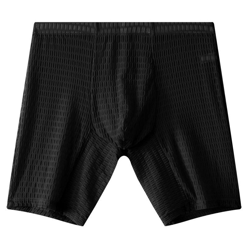 Ultra Sheer Boxer Trunks Lengthen Underwear Men Sexy Bulge Pouch Underpants Cooling Shorts Summer Knickers Gym Sport Panties
