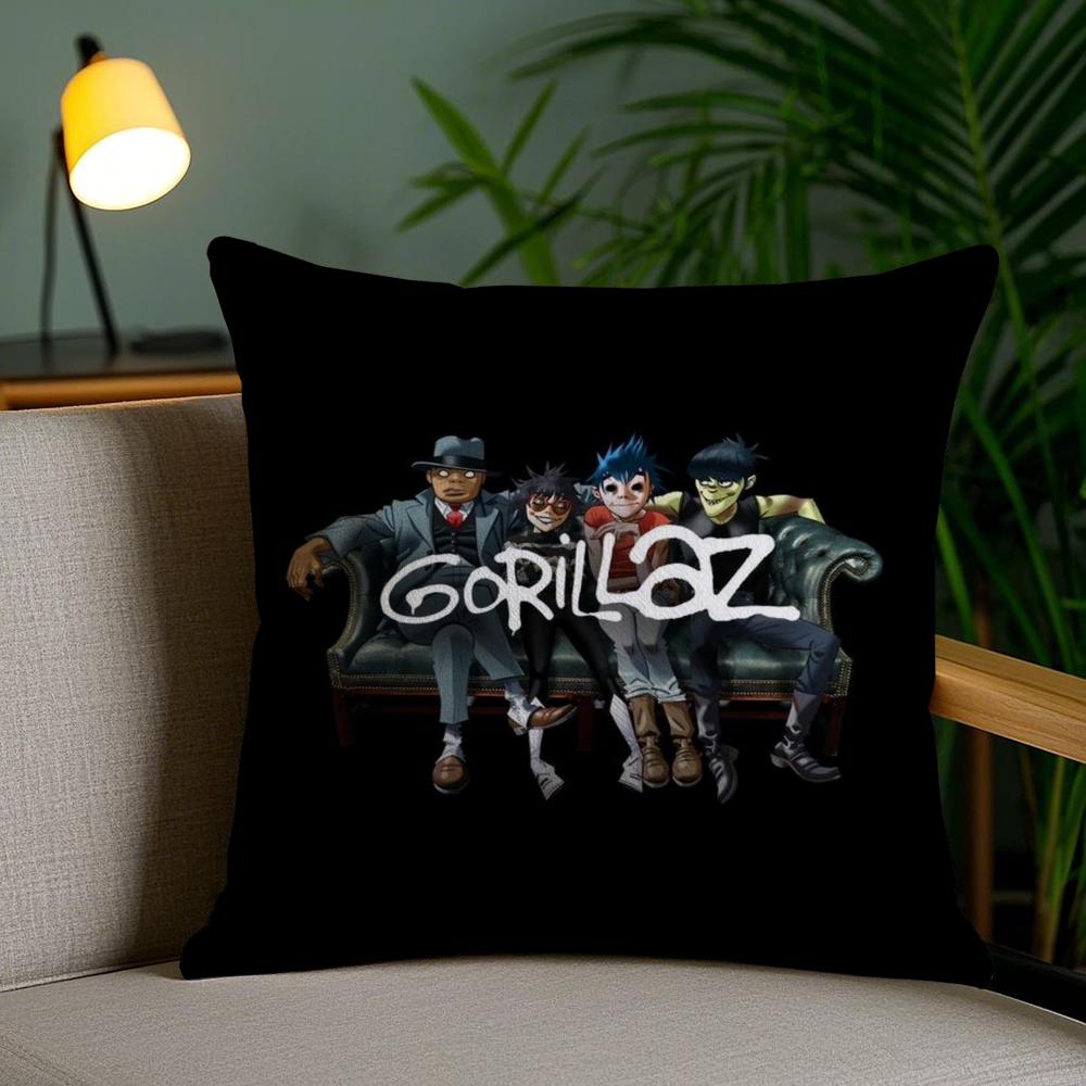 Band Cool G-Gorillaz Cushion Cover Soft Short Plush Double-Sided Printing Home Decor Machine Washable Pillow Case Gift