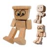 Cute Car Wood Man Shaking Wooden Man Figurine Car Decoration Small Ornaments Decor Creative Figurine Gifts for Home & Office
