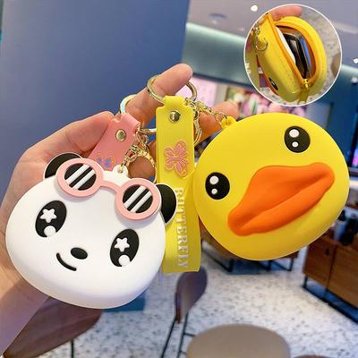 Kleine Gelbe Ente Bär Wechselbeutel Schlüsselanhänger Cartoon Bluetooth Headset Tasche Zubehör Paar Schultaschenanhänger Geschäftsgeschenk