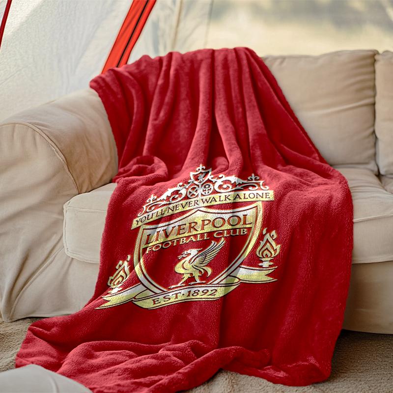 1pc Comfortable Home Print Throw Blanket, Liverpool FC Blanket For Bed and Sofa Use, Special Present For Family