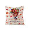 Valentine's Day Pillowcase Linen Print Home Living Room Sofa Cushion Cover Bedroom Bedside Pillowcase