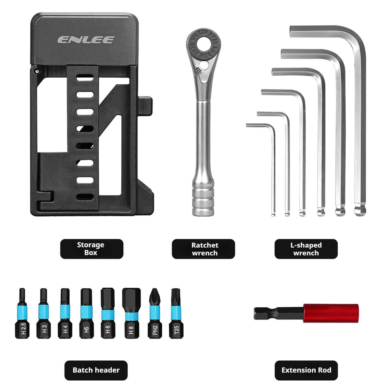 Bicycle Repair Tool Flip-Top Combination Wrench Set Multi-Function Ratchet Wrench Portable Maintenance Kit