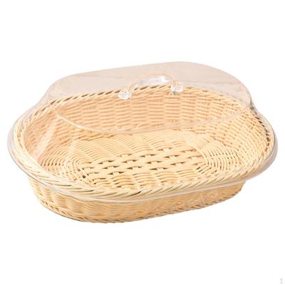 Καλάθι Ψωμιού Δίσκος Σερβιρίσματος Κουζίνα Φρούτα με Καπάκι Οργανωτής Φαγητού για Σαλόνι Κάμπινγκ