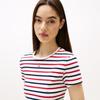 TOMMY JEANS Women's A/W 2025 Striped Ribbed Slim-Fit Short Sleeve T-Shirt