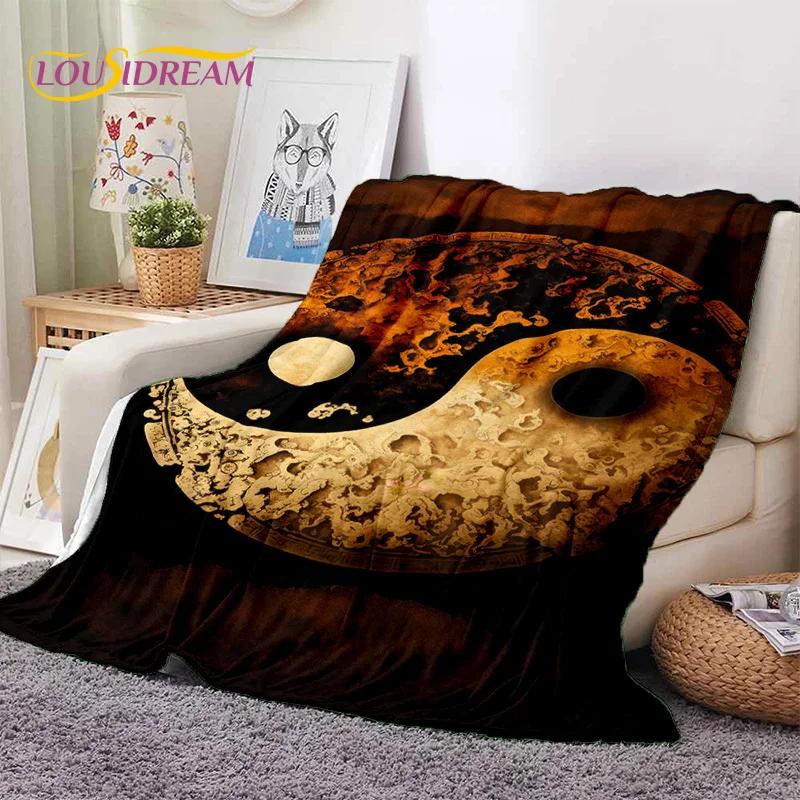 Nature Yin Yang Chinese Tai Chi Bagua Soft Flannel Blankets,Throw Blanket Comfortable Blanket for Picnic Beds Home Bedroom Gift