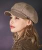 Bajal Bold Metal Tip Wool Herringbone Newsboy Cap Brown
