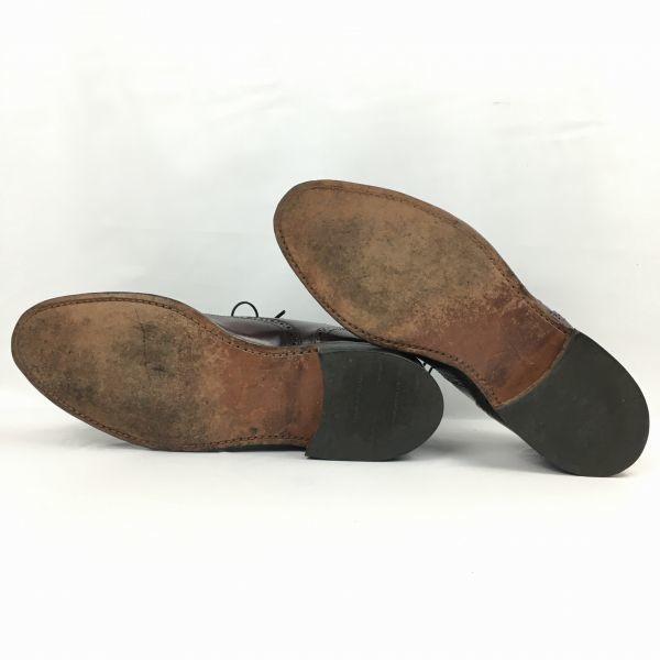 80s Vintage STAFFORD Semi Brogue Cap Toe Shoes Burgundy size 7.5D 25.0-25.5 Men's(USED)