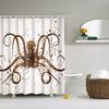 Mediterranean Animals Octopus Bathroom Shower Curtains Frabic Waterproof Polyester Bath Curtain With Hooks