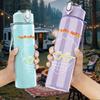 1PC Yellow sunglass minimal graphic print 750ml colorful plastic sports water bottle leakproof pop up lid with straw for outdoor work home use
