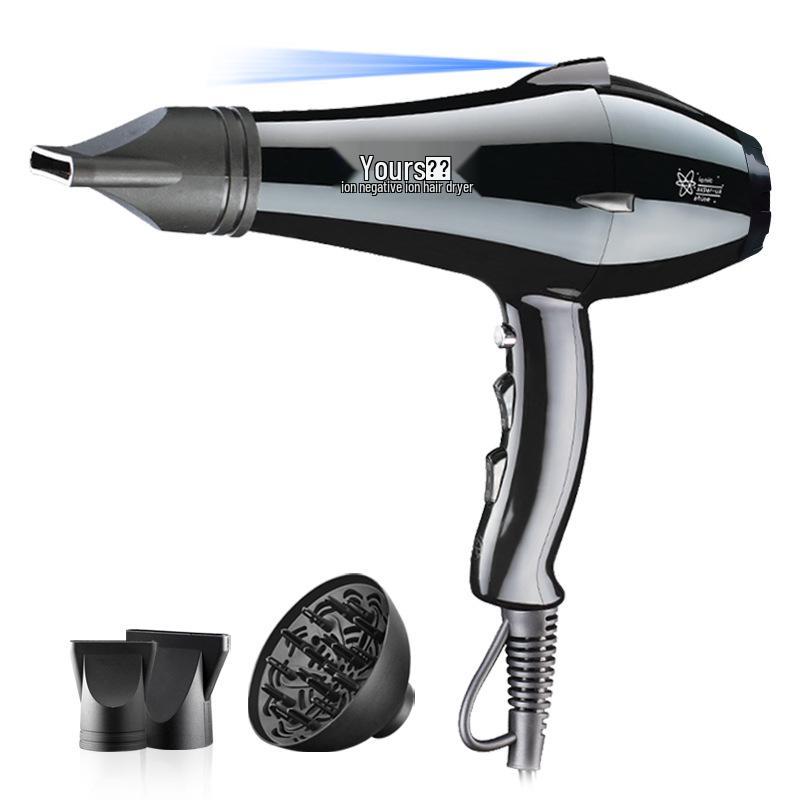 

Фен Yongri High Power Ion Hair Dryer - многоскоростной, для салонов и домашнего использования чёрный