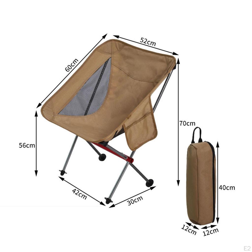 Folding Camping Chair Compact 250lbs Backrest Stool for Outdoor Backpacking
