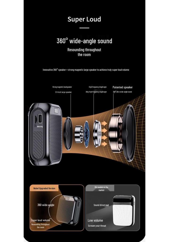 Little Bee Multi-functional Bluetooth Amplifier: Portable, Large Volume for Teachers & Tour Guides