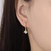 ANENJERY Zircon Star Planet Hoop Earrings Female Light Luxury Handmade Golden Earrings