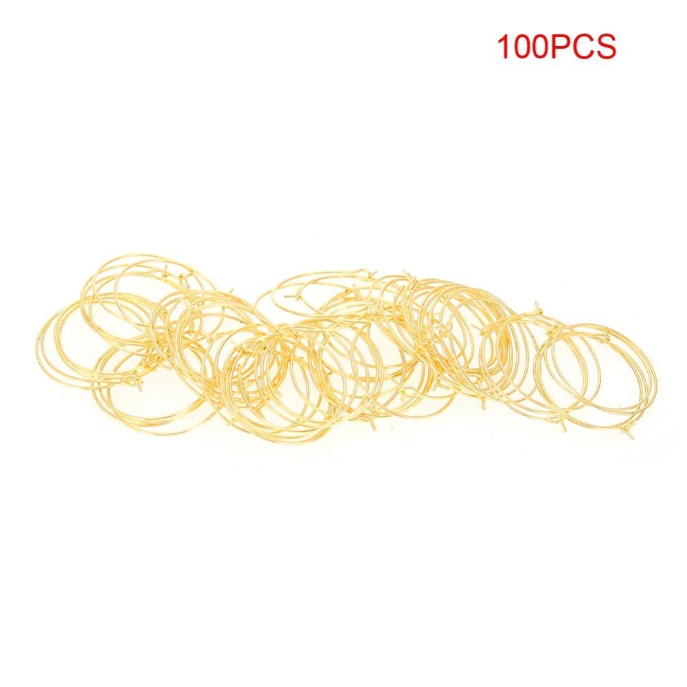 100Pcs Gold/Silver Color Wine Glass Hoop Ring Round Shape Earring Hoop Rings Earrings Pendant