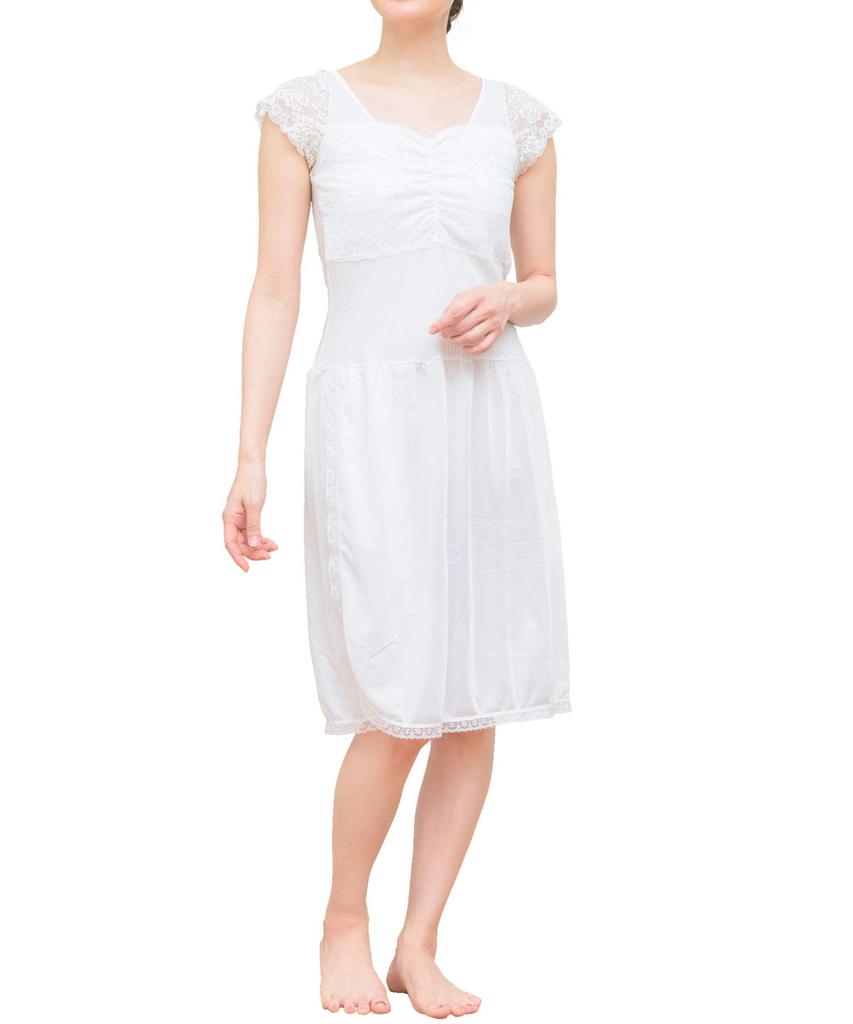 SOUBIEN Camisole Kimono Hem Bra Kimono Japanese Size White Women's Undershirt, One-Piece Set, Guard, Slip, Slip, Undergarment, M, uw0159k,