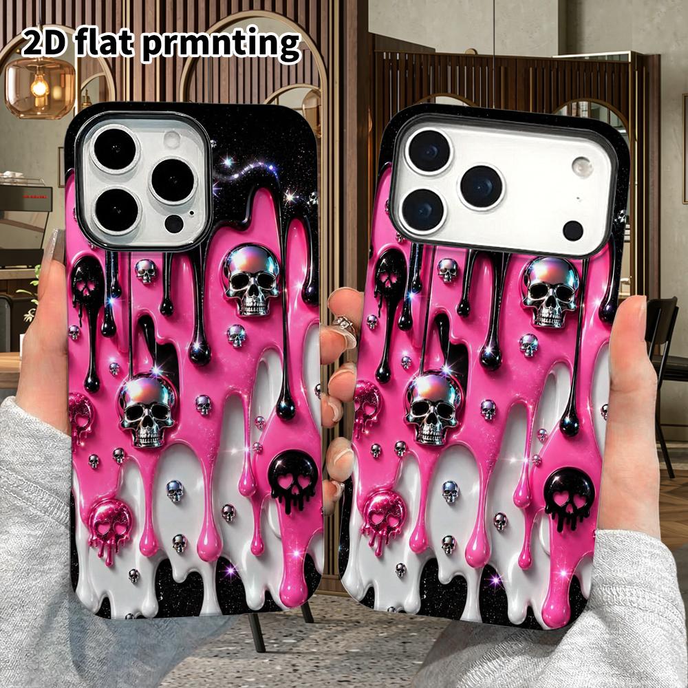 Phone Case: 2D Flat Suitable for iPhone 18 17 16 15 14 13 Pro Film Protective Case, Couple Style, Starry Sky Background, Christmas and Halloween Holid