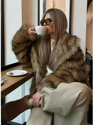 European & American Women's Short Faux Fur Coat - Imitation Fox, Thick & Warm for Autumn/Winter