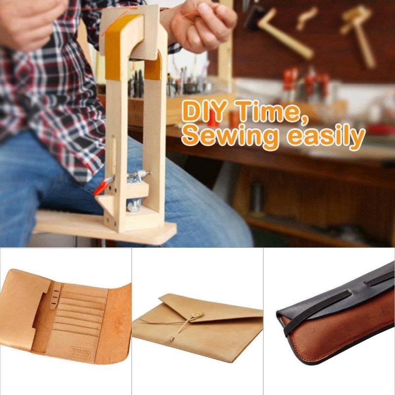 1PC Wood Leathercraft Hand Stitching Leather Craft Lacing Sewing Clamp for Leathercraft Sewing