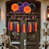 Halloween Tissue Paper Pompoms Set with Tassels Assorted Sizes Decorations for Indoor and Outdoor Use Party Supplies