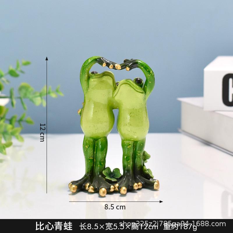 Nordic Yoga Frog Pastoral Animal Resin Crafts Abstract Yoga Frog Sculpture Cartoon Animal Living Room Ornaments Home Decoration