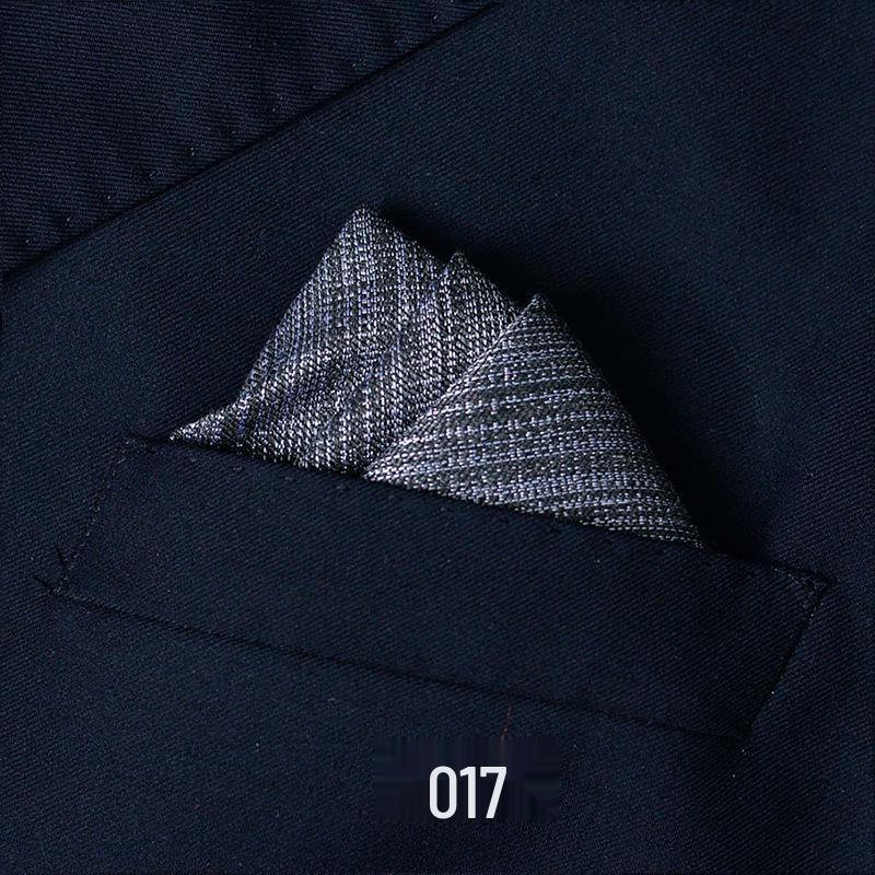 Men's British Pattern Pocket Square - Suit Wedding Banquet Accessory, Polyester Cotton Handkerchief.