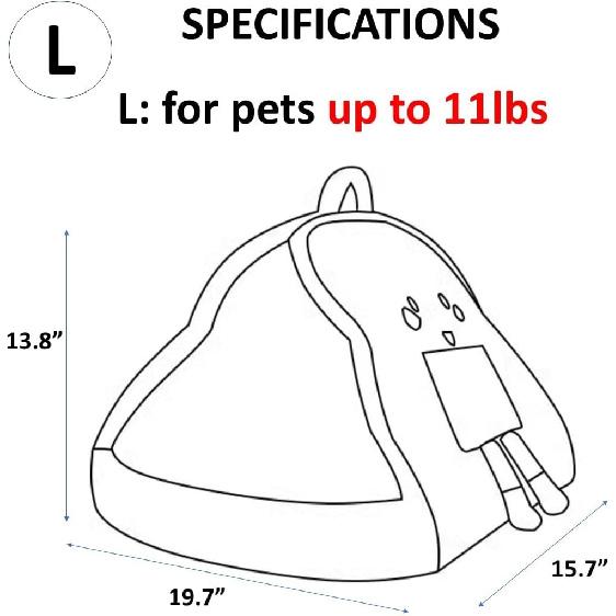 Portable Pet Cave for Puppy Kitten Cute Toast Design for Small Pets Cosy Cuddler (L: up to 11lbs)