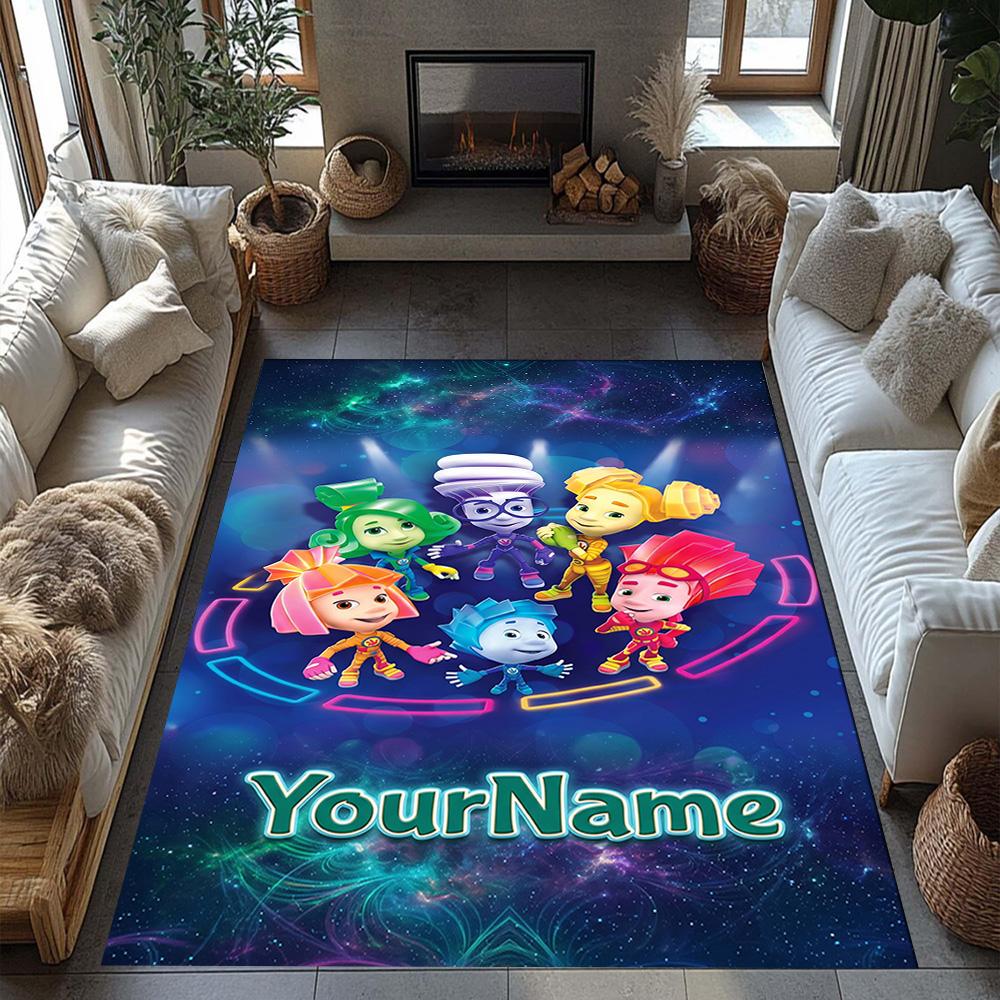 Fixies Personalized Text Floor Mat Perfect for Kitchen Decorate room Dining Room Hallway Anti-slip Rug Anime Office Decor