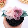 Crochet Mesh Flower Women Hairpin Hair Accessories Korean Style Headdress Flower Bun Net Snood