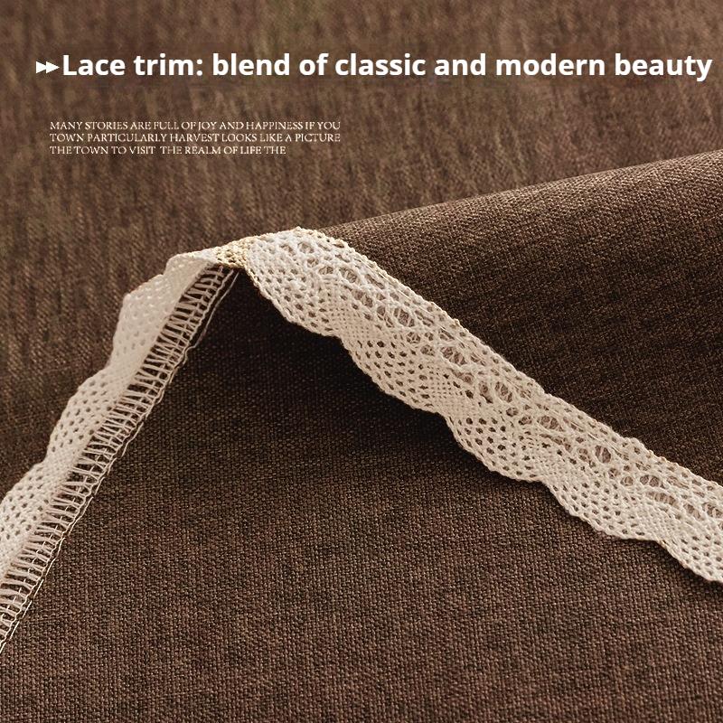 Cotton and Linen Round Table Cloth Waterproof and Oil-proof Hotel Ins Style Table Cloth Restaurant Dirt-resistant Table Cloth Decoration