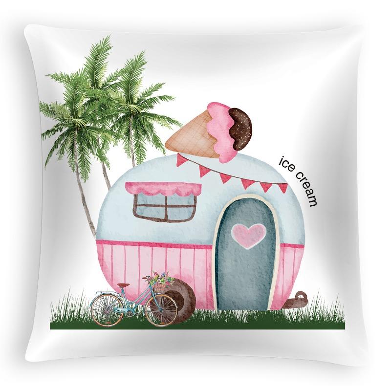 

New Summer Printed Pillow Cover With Fruit Pineapple And Peach Peel Velvet Home Pillow Cover Premium Durable Quality 45 * 45Cm without pillow core