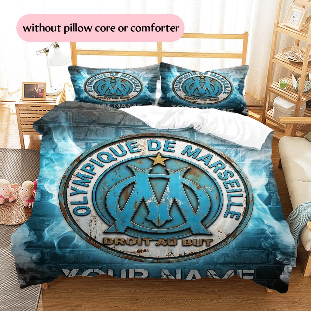 Custom Name Marseille Pattern Bedding Quilt Set Home Decoration Gift (1 * Duvet Cover + 2 * Pillowcase Without Core)