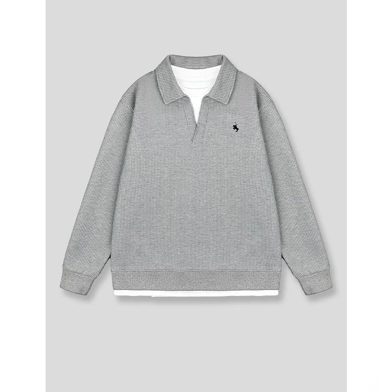 Heren Trendy Effen Kleur Capuchon met Kraag - Herfst/Winter Casual Losse Mode Top