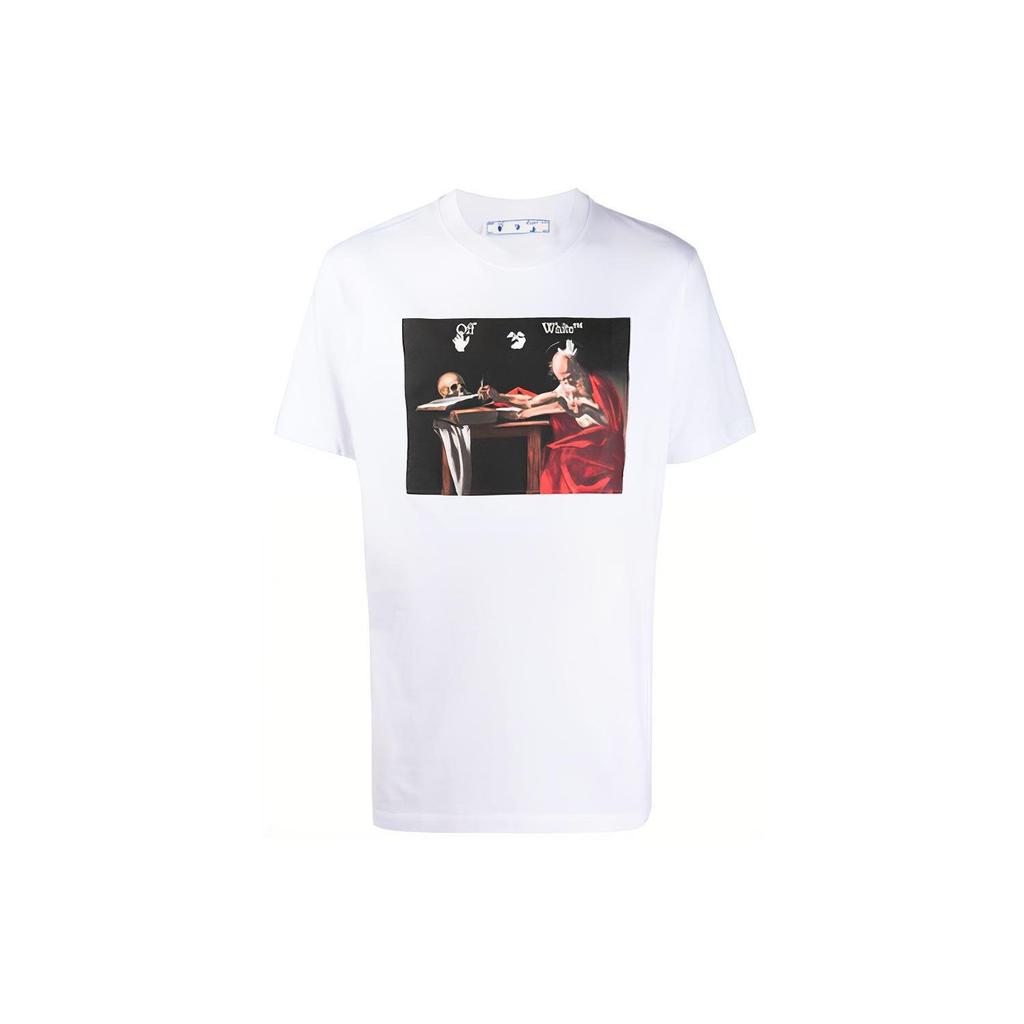 OFF WHITE Slim Fit Caravaggio Saint Jerome Writing T Shirt OMAA027R21JER0040125