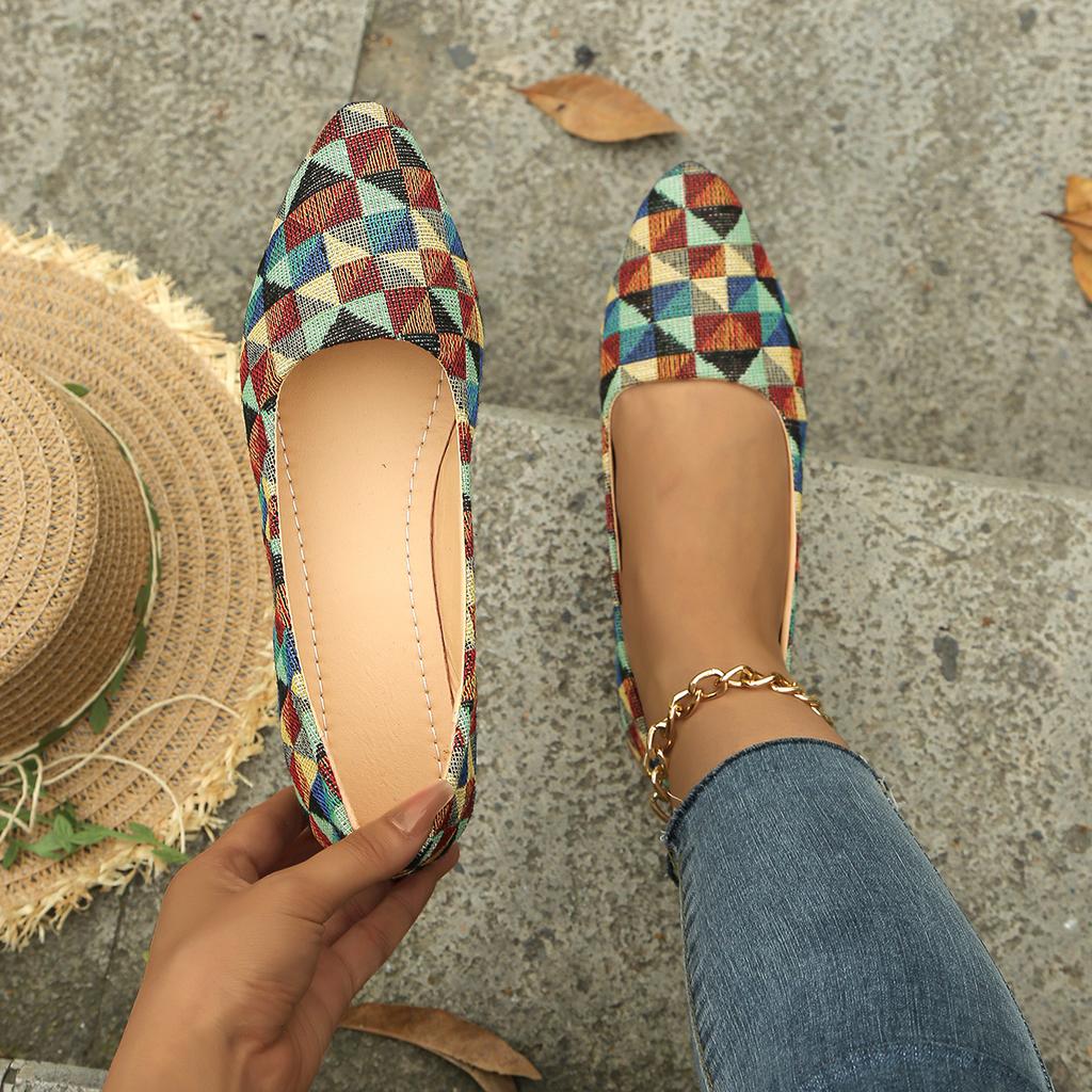 Scarpe da Donna alla Moda in Saldo 2024 Nuova Moda Décolleté da Donna Punta Affilata Colori Misti Scollo Basso Tacco Quadrato Décolleté Professionali Quotidiani