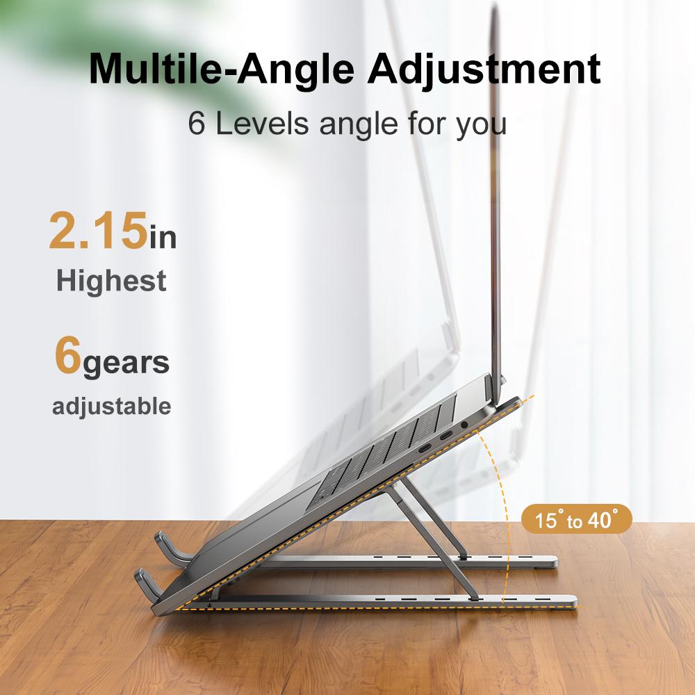 Xiaomi Premium Aluminum Laptop Stand Adjustable Ergonomic Holder for 10-17 Laptops Foldable Design for Office Travel Gaming with Pads