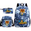 Blox Fruits Gioco Zaino Scolastico Giovanile Frutto del Demone Scuola Elementare Cielo Stellato Stampa a Caldo Zaino Set da Tre Pezzi